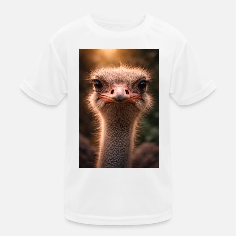 Gros plan d’autruche au ton chaud T-shirt sport Enfant