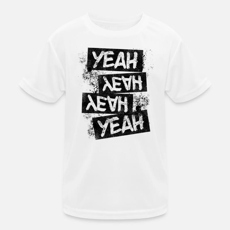 Grunge Yeah Rock Punk Distressed Text Graphic T-shirt sport Enfant