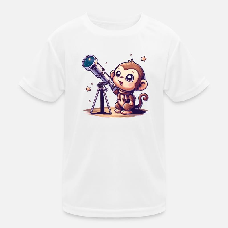 Singe du ciel étoilé avec télescope T-shirt sport Enfant