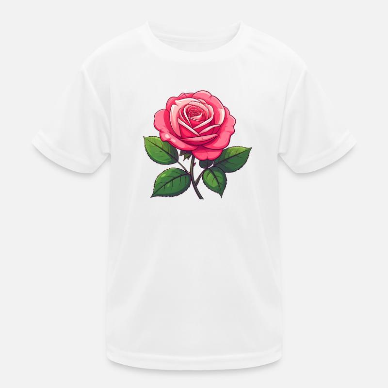 Rosa Rose Kinder Funktions-T-Shirt