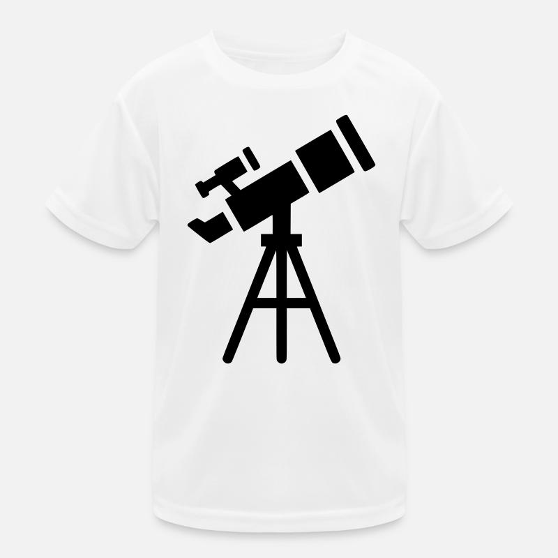 Telescope Silhouette Stars Kids Functional T-Shirt