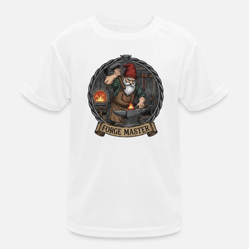 Blacksmith Gnome at the Anvil Kids Functional T-Shirt