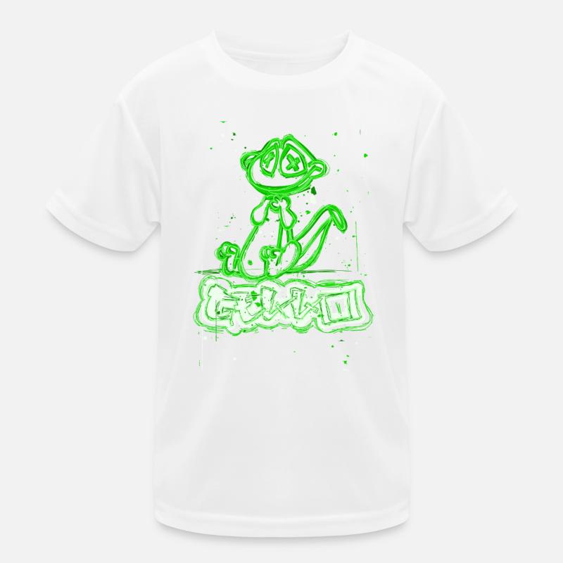 Chien graffiti néon à rayures vertes T-shirt sport Enfant