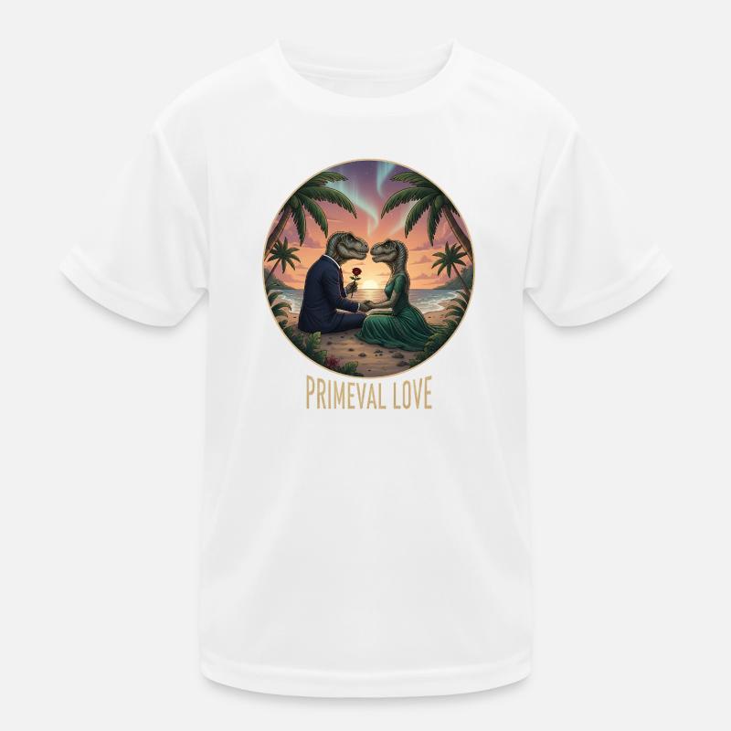 Romance Dino d’amour primitif T-shirt sport Enfant