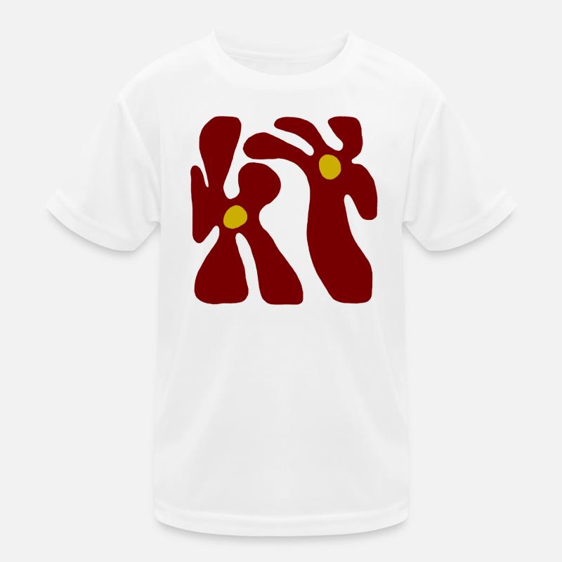 Red Flowers Minimalist Transparent Design Kids Functional T-Shirt