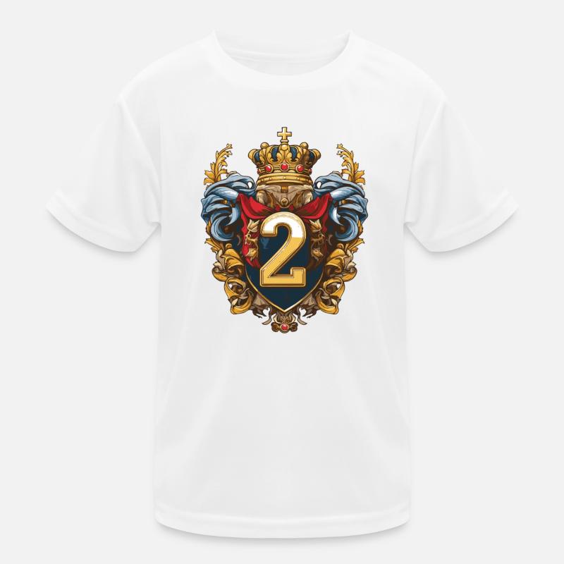 2 Zahl Wappen Kinder Funktions-T-Shirt