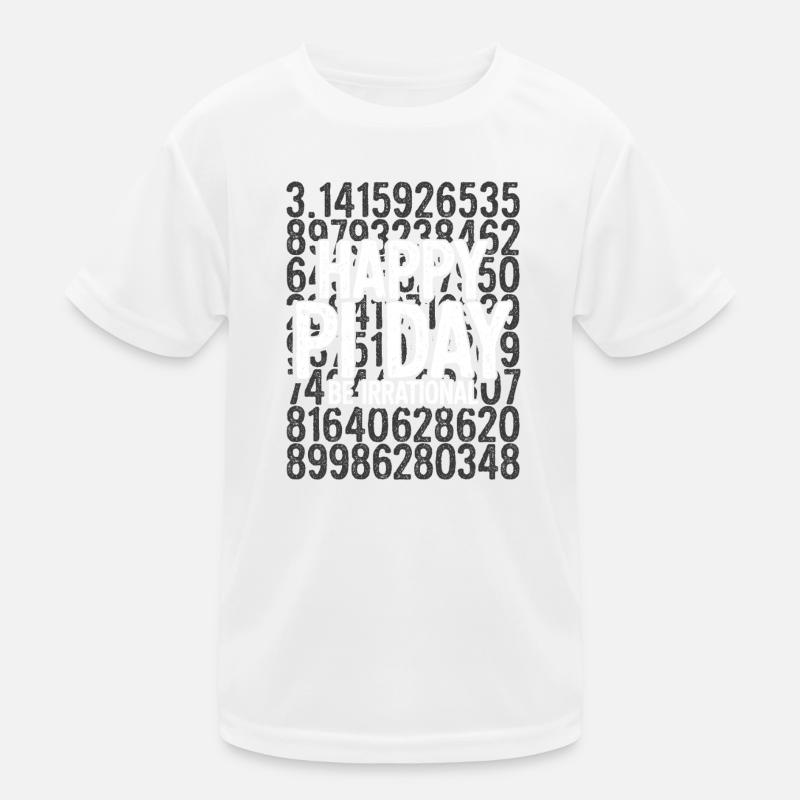 Pi-Tag Be Irrational - Kids Functional T-Shirt - white