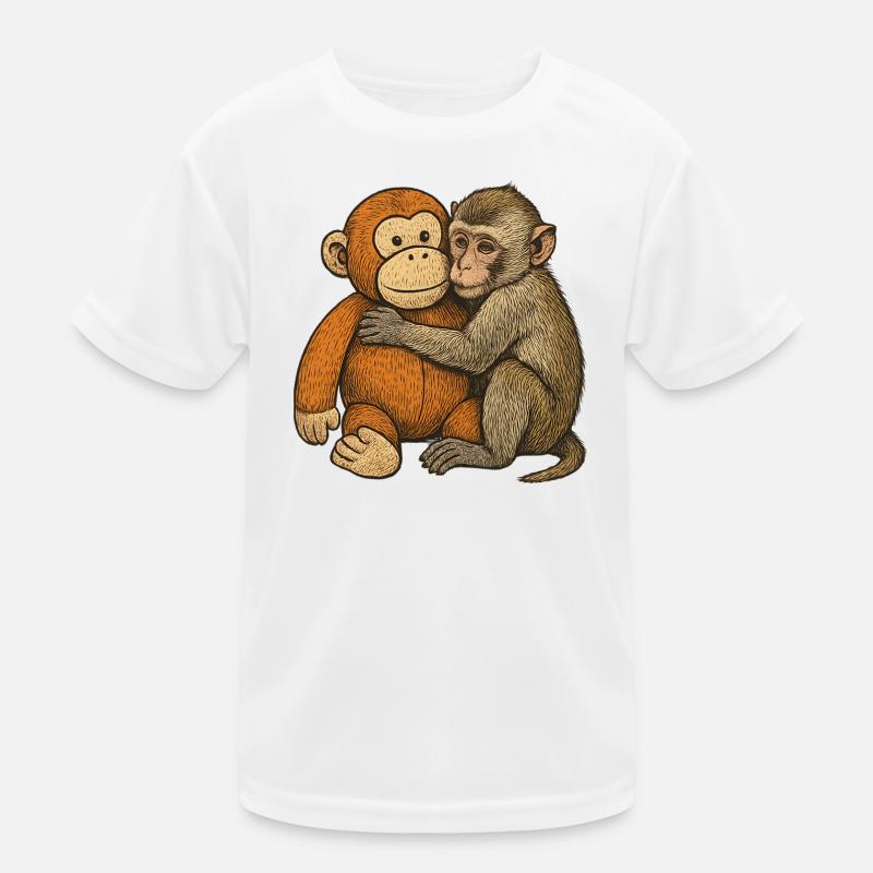 Embraced monkey friendship Kids Functional T-Shirt