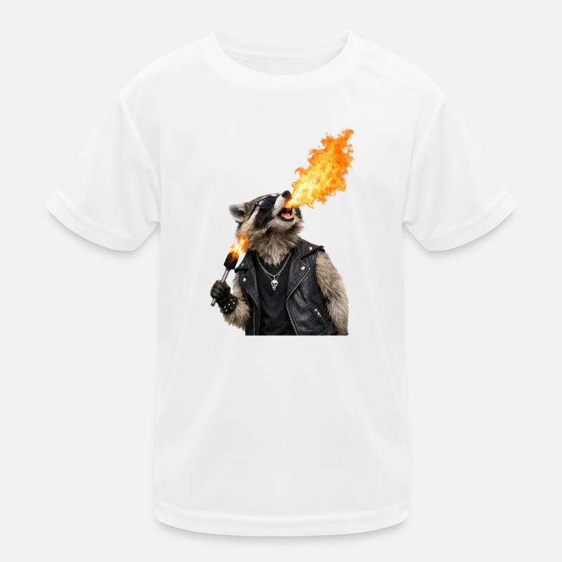 Fire Raider in Leather Look Kids Functional T-Shirt