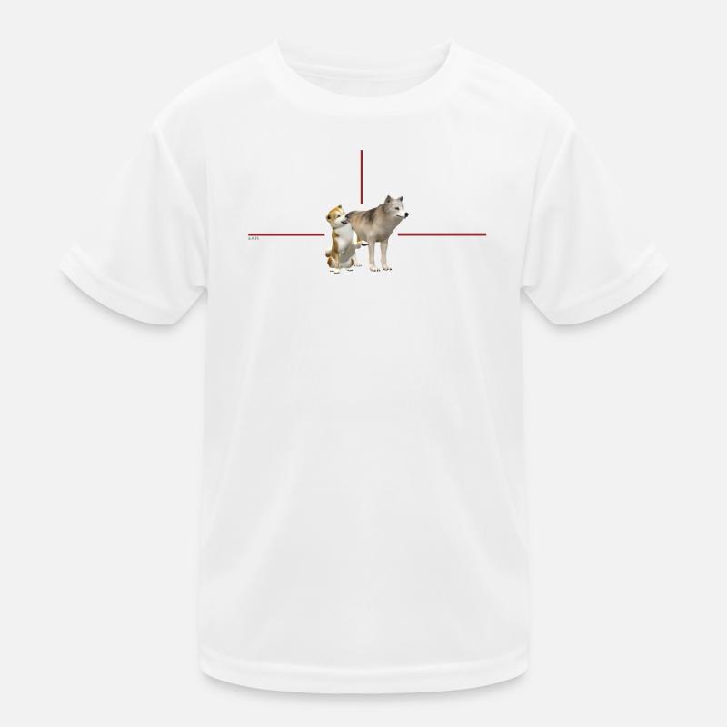 Chiens en duo dans un cadre rouge T-shirt sport Enfant