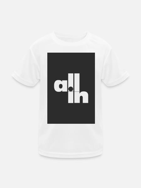 All in Poker Statement Minimal Typografie - Kinder Funktions-T-Shirt - Weiß - Vorne