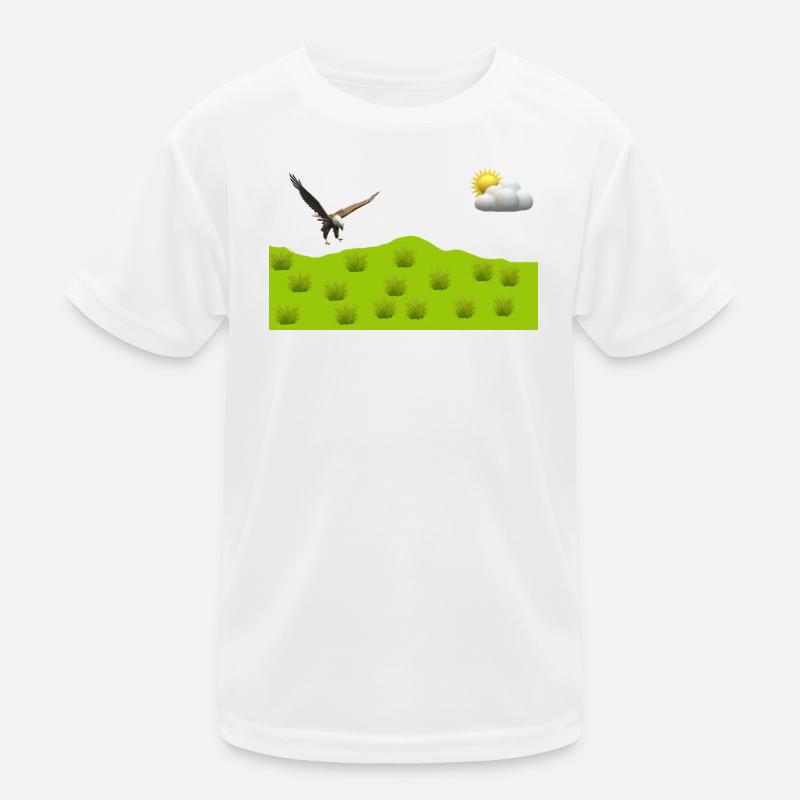 Aigle sur un paysage vert T-shirt sport Enfant