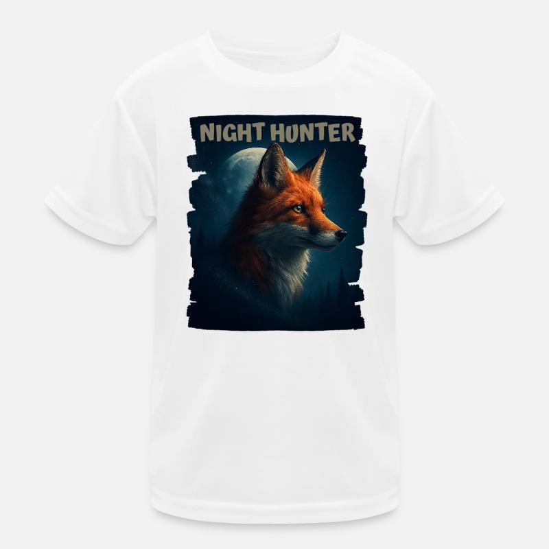 Fuchs im Nachtwald Kinder Funktions-T-Shirt