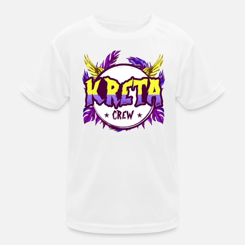Kreta Crew Bunt Kinder Funktions-T-Shirt