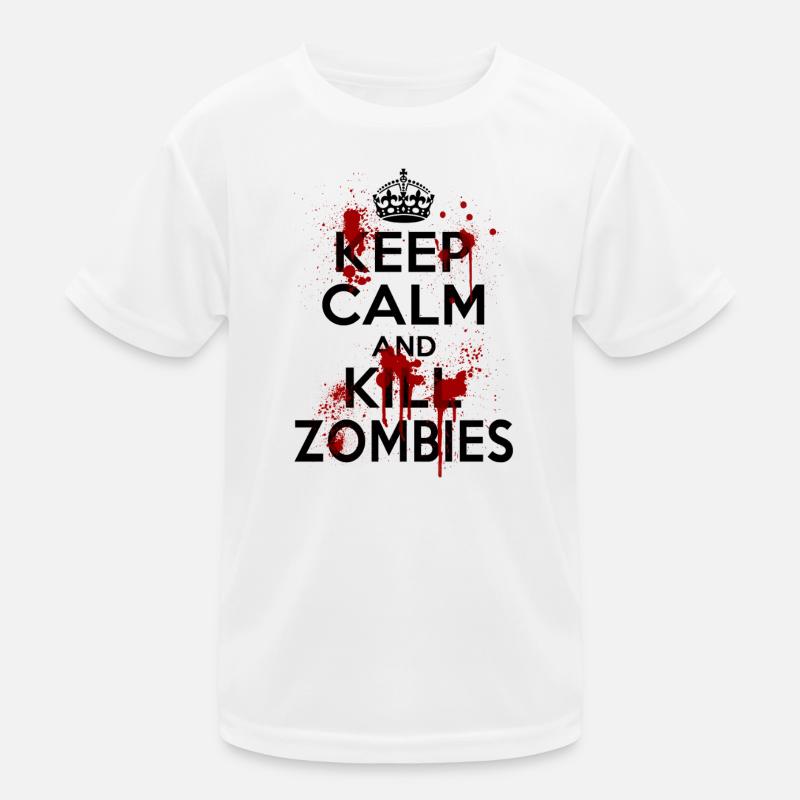 Keep Calm Kill Zombies Kostüm Abweichung Lustig Kinder Funktions-T-Shirt
