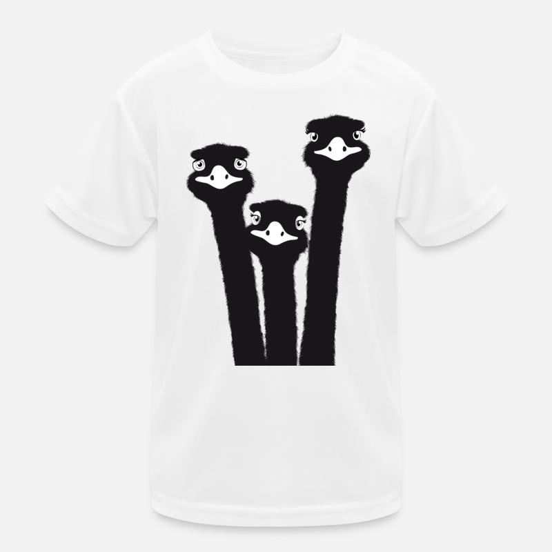 Nandu, Straußenkopf, Emu, Strauß Kinder Funktions-T-Shirt