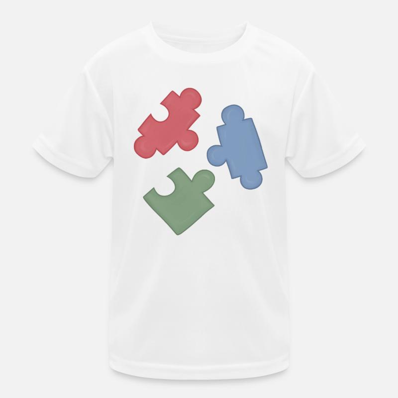 Puzzlefarben Puzzle Dreiergruppe Kinder Funktions-T-Shirt