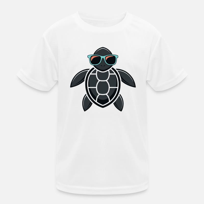 Solar turtle with glasses Kids Functional T-Shirt