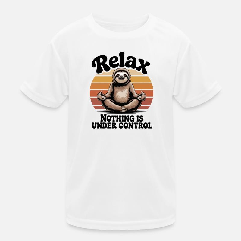 Relax Nothing Is Under Control Vintage Sloth - Kids Functional T-Shirt - white