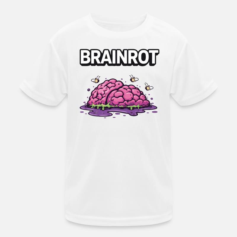 Brainrot Zombie Brain Kids Functional T-Shirt