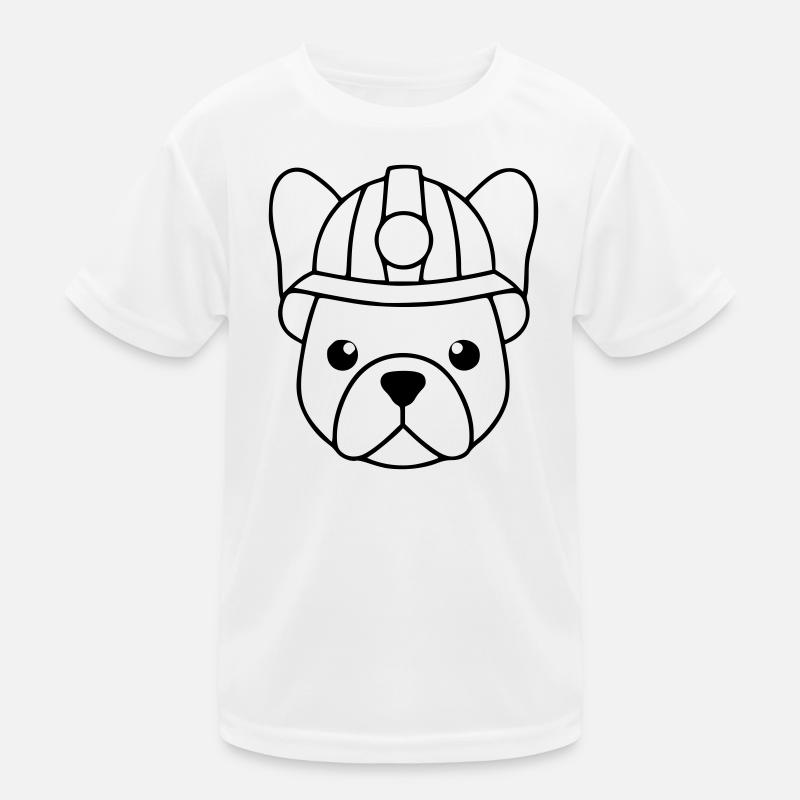 Frenchie Bergarbeiter Helm Lampe Kinder Funktions-T-Shirt