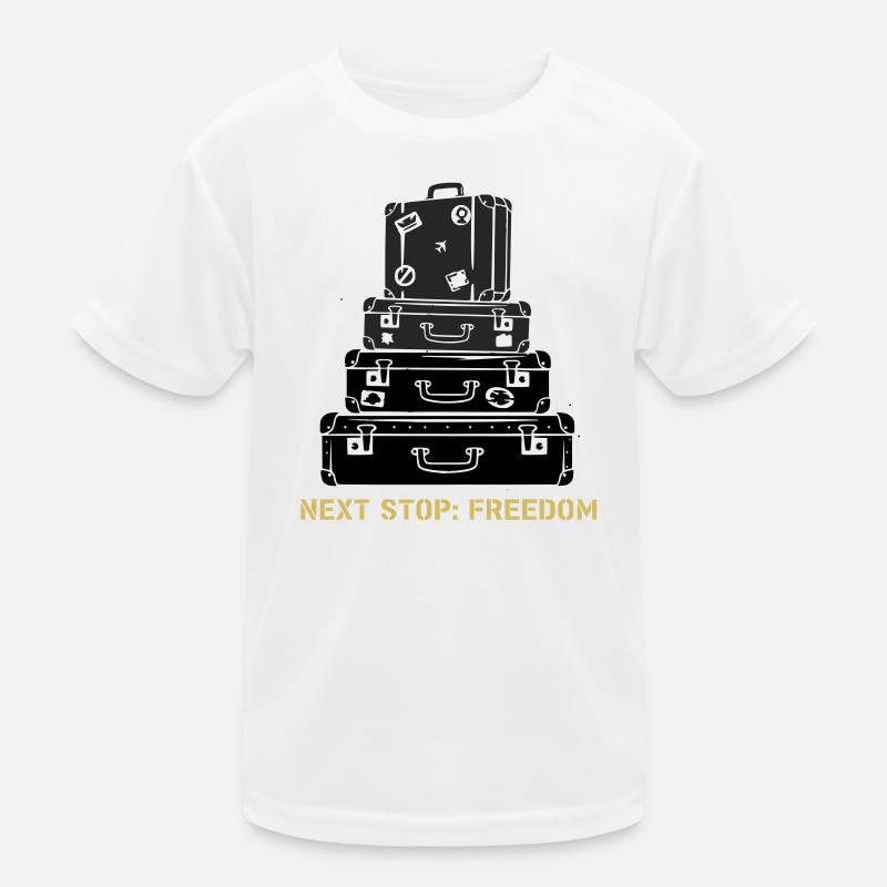 Suitcase Stack Freedom Saying Kids Functional T-Shirt