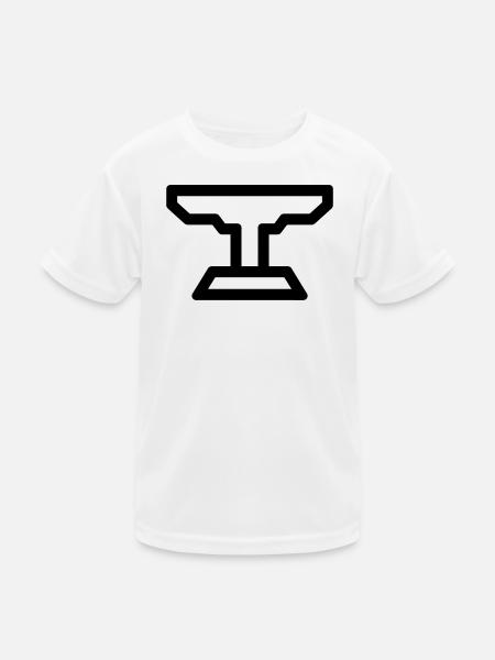 Amboss - Kinder Funktions-T-Shirt - Weiß - Vorne