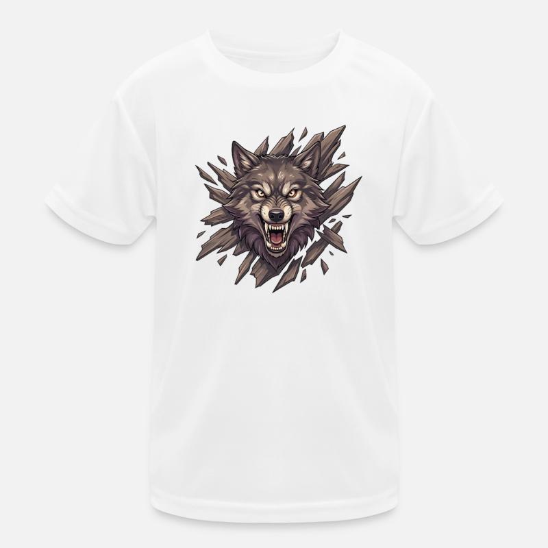 Wolf roar in splinter vision Kids Functional T-Shirt