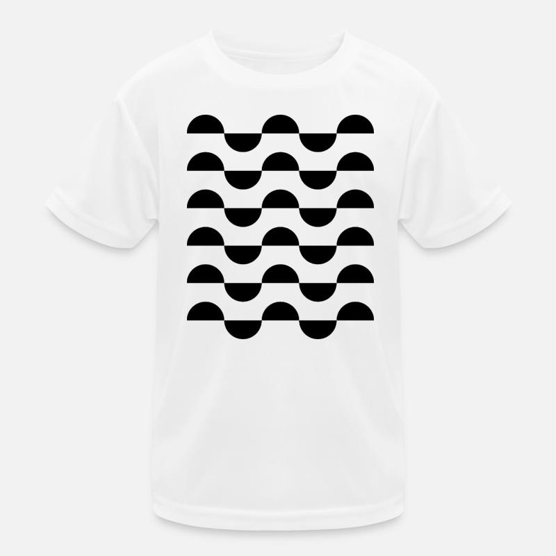 geometric wavy circles pattern design Kids Functional T-Shirt