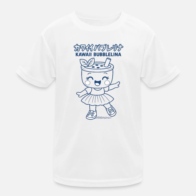 Kawaii Bubblelina - Neon Blue Kids Functional T-Shirt