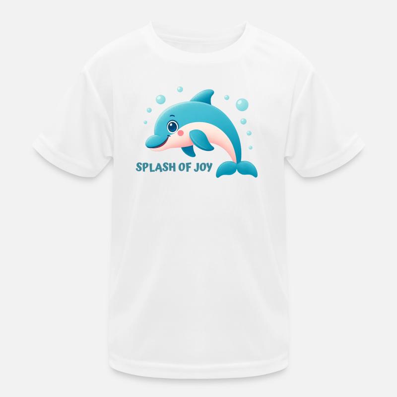 Dolphin splashing happily Kids Functional T-Shirt