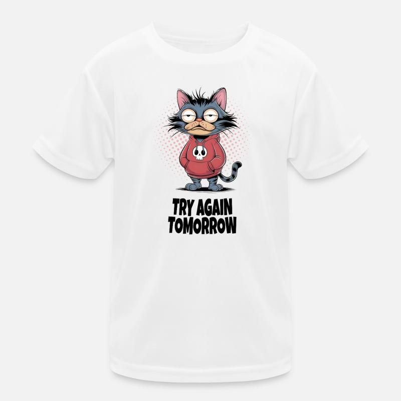 Réessaie demain chat – Drôle de diction de chat T-shirt sport Enfant
