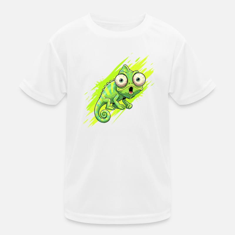 Neon Chamäleon Spritzer Kinder Funktions-T-Shirt