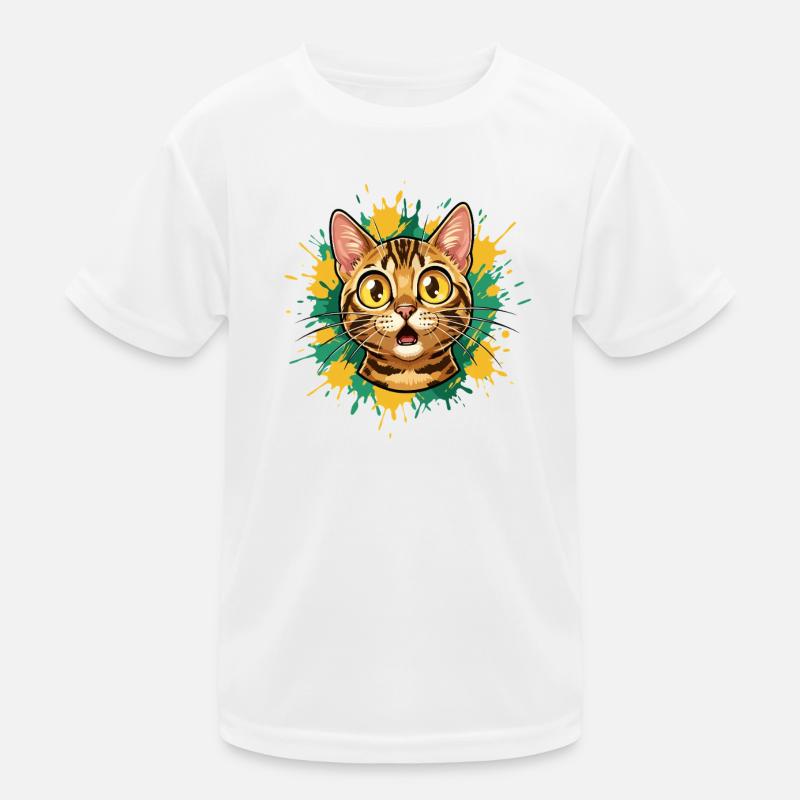 Illustration de l’explosion de couleur de la tête de chat T-shirt sport Enfant