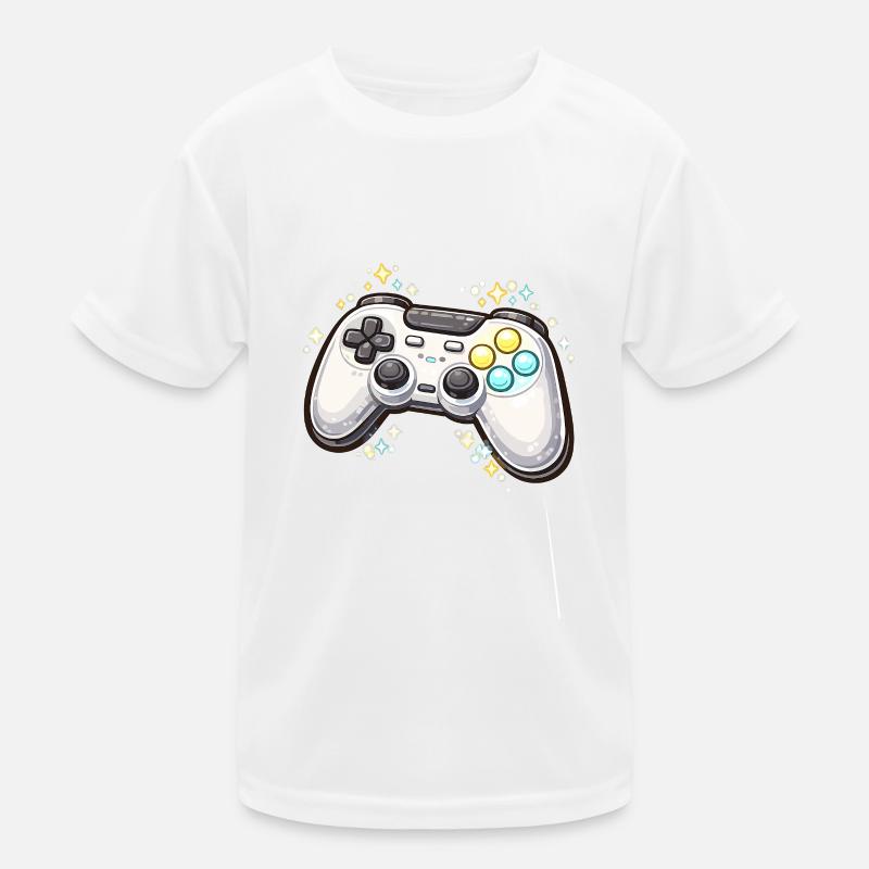 Glowing game controller with stardust Kids Functional T-Shirt