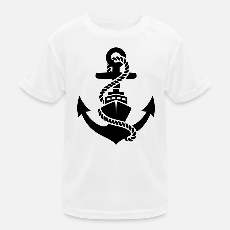Anker Seil Maritim Silhouette Kinder Funktions-T-Shirt