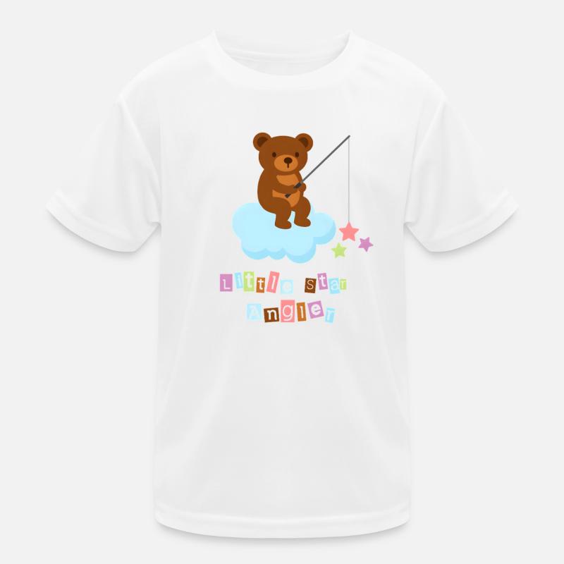 Little Star Angler Teddy Bear on Cloud Kids Functional T-Shirt