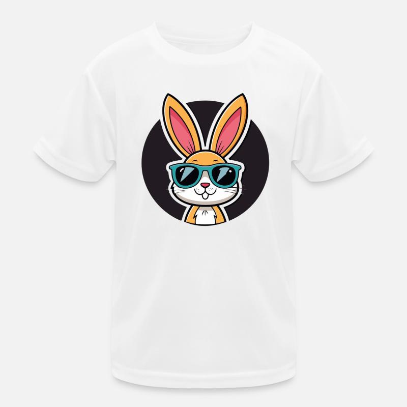 Solarbunny mit blauer Brille Kinder Funktions-T-Shirt