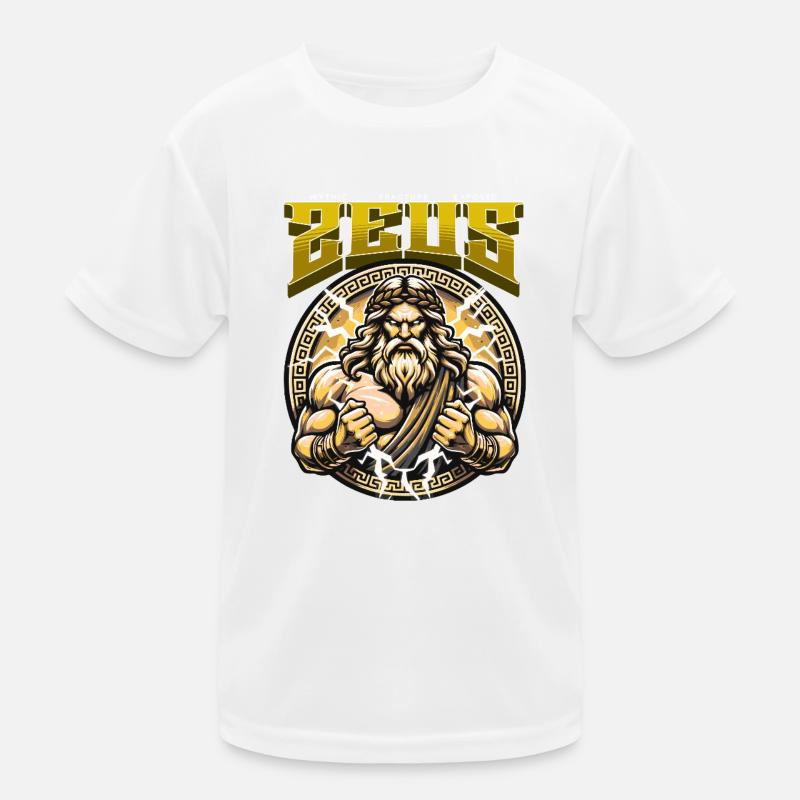 Zeus Power: Mythical Lightning Image Kids Functional T-Shirt