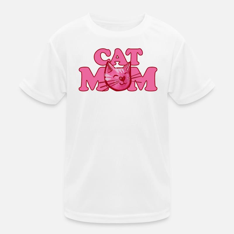 Graphique rose audacieux de la Maman Chat T-shirt sport Enfant