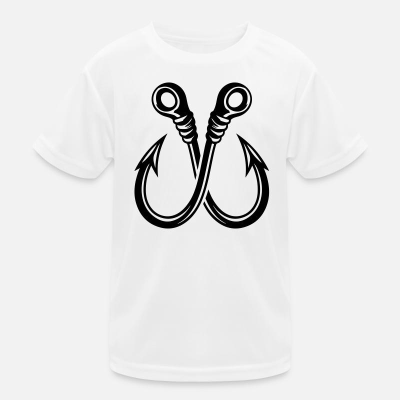 Poisson avec icônes d’hameçon de pêche T-shirt sport Enfant