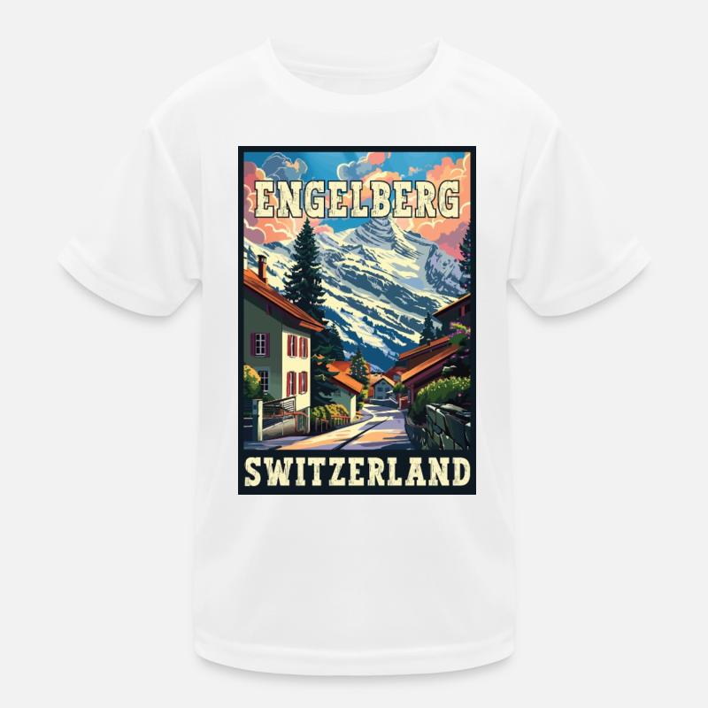 Entdecken Sie Alpine Engelberg in der Schweiz Kinder Funktions-T-Shirt