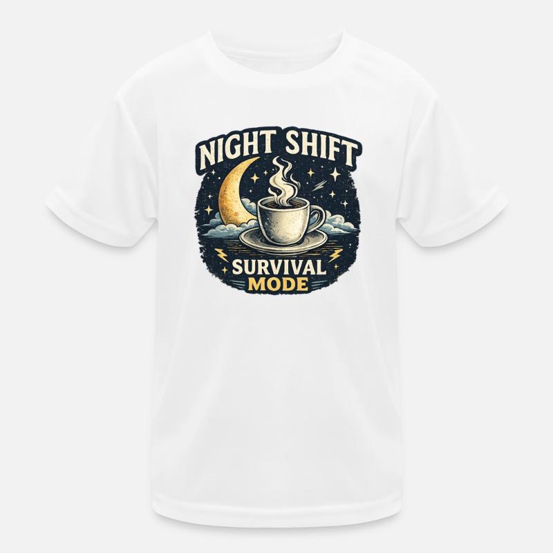 Nachtschicht Überlebensmodus Night Shift survival Kinder Funktions-T-Shirt