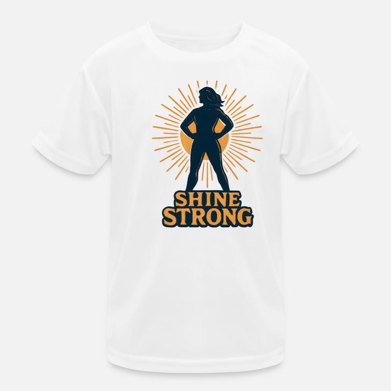 Shine Strong Silhouette Sun Rays Kids Functional T-Shirt