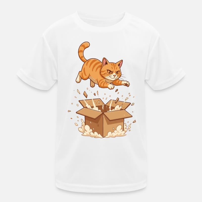 Katzensturm auf Kartonbox Cartoon Kinder Funktions-T-Shirt