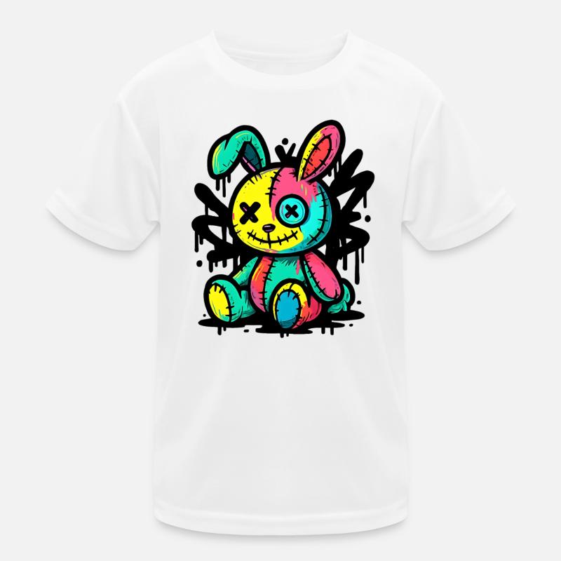 Gothic Bunny Weirdcore Dark Horror Animal Doll Kinder Funktions-T-Shirt