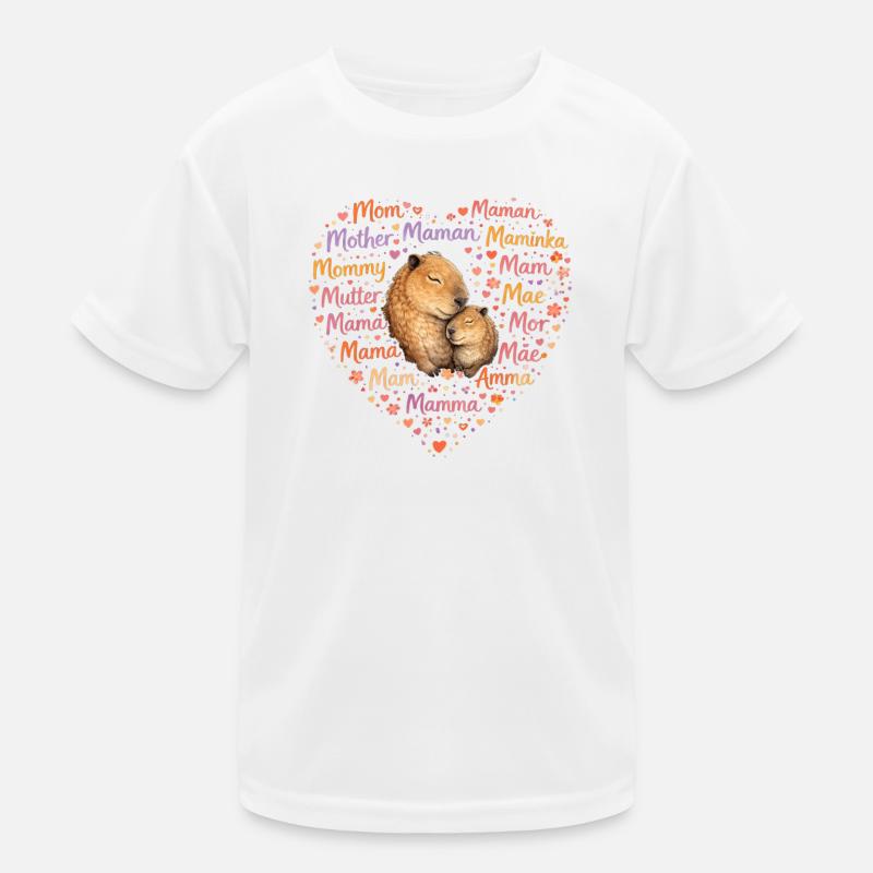 Capybara Mama Herz – Muttertag Geschenk Kinder Funktions-T-Shirt