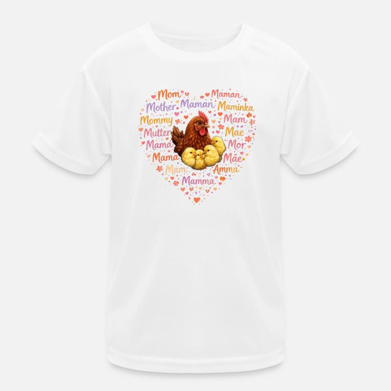 Huhn Küken Mama Herz – Muttertag Geschenk Kinder Funktions-T-Shirt