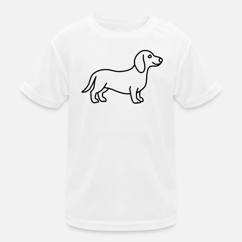 Dackel Kontur Kinder Funktions-T-Shirt