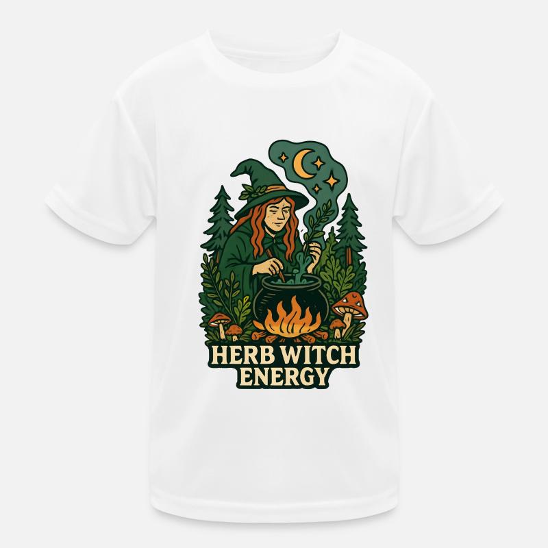 Forest Witch Energy Herbal Spell Kids Functional T-Shirt